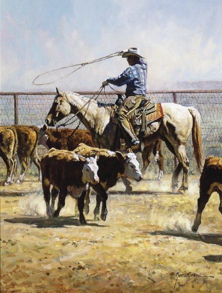 Martin Grelle Handsigned and Numbered Limited Edition:"In the Texas Dust"