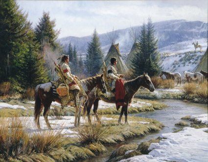 Martin Grelle Handsigned & Numbered Limited Edition Giclee on Canvas:"Morning Vigil"