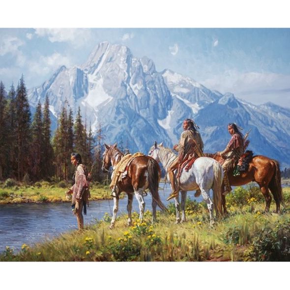 Martin Grelle Handsigned & Numbered Limited Edition Giclee on Canvas:"River's Edge "