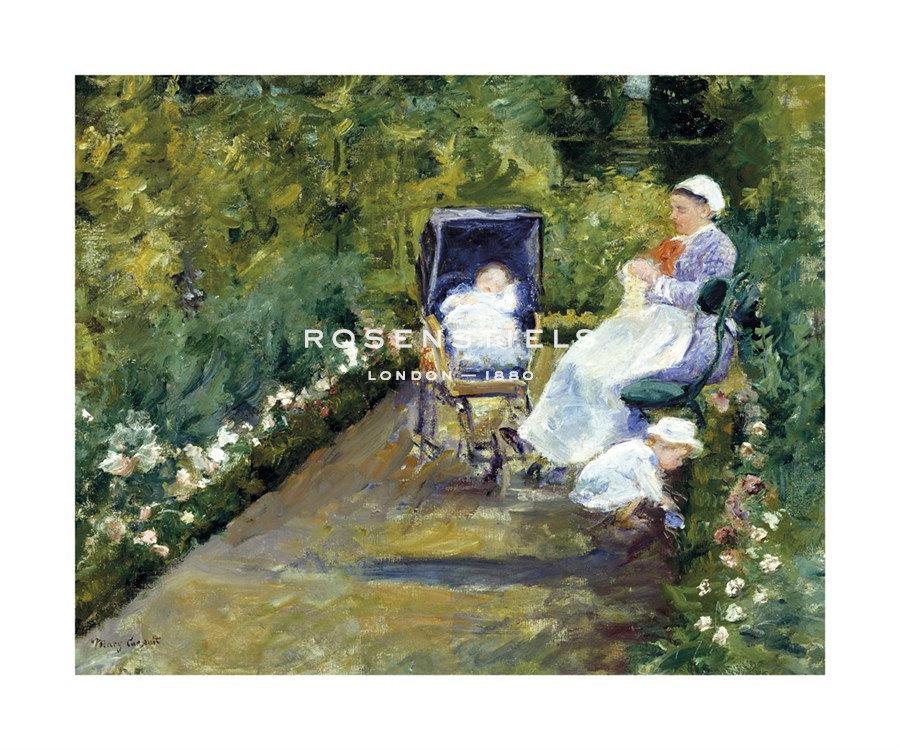 Mary Stevenson Cassatt Hand Numbered Limited Edition Print on Paper :"Children in a Garden (The Nurse)"