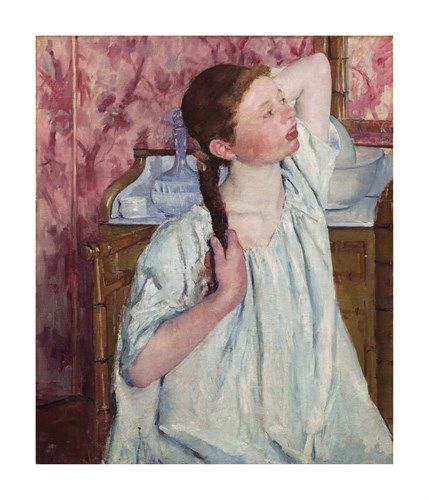 Mary Stevenson Cassatt Hand Numbered Limited Edition Print on Paper :"Girl Arranging Her Hair, 1886"