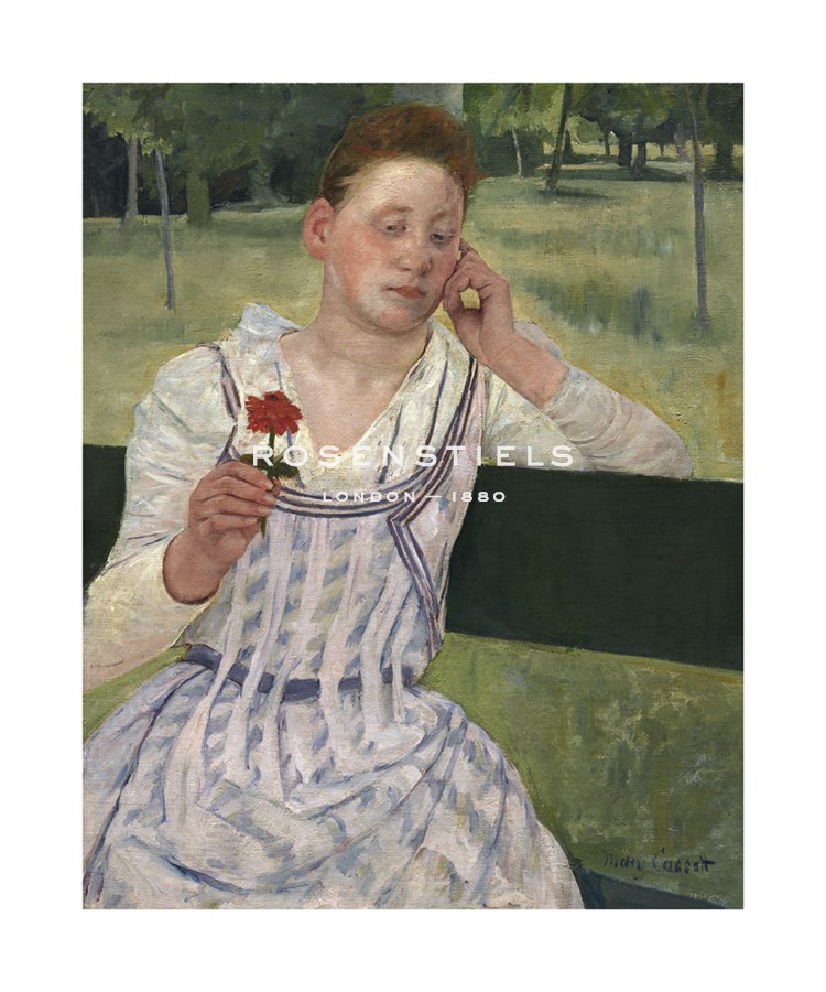Mary Stevenson Cassatt Hand Numbered Limited Edition Print on Paper :"Woman with a Red Zinnia, 1891"