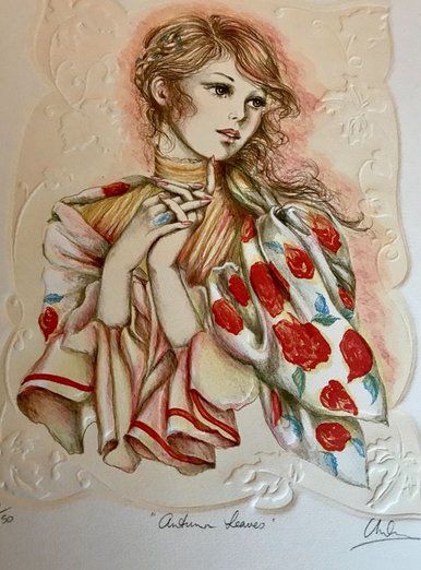 Mary Vickers Limited Edition Mixed Media Lithograph:"Autumn Leaves"