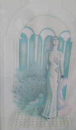 Mary Vickers Limited Edition Mixed Media Lithograph:"Enchanted Evening II"