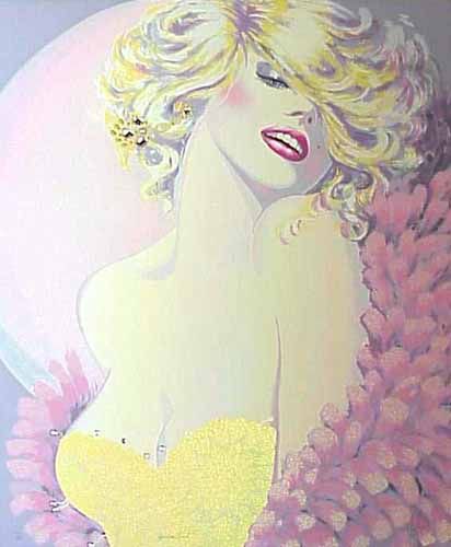 Mary Vickers Limited Edition Mixed Media Lithograph:"Golden Girl"