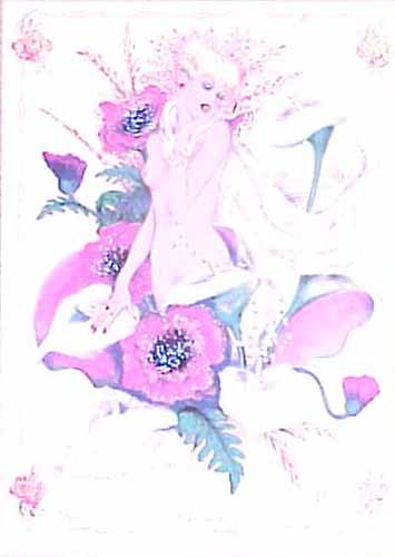 Mary Vickers Limited Edition Mixed Media Lithograph:"Lilly in Love/Water Lillies"