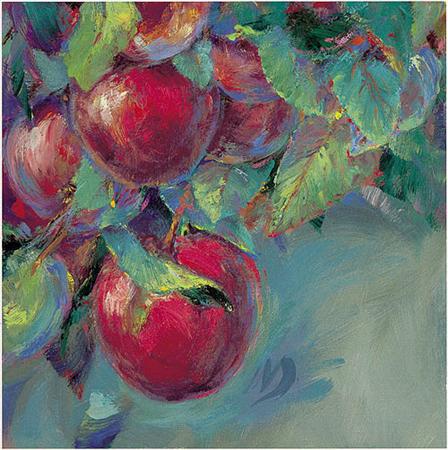 Mary Worcester Newell Handsigned & Numbered Limited Edition Enhanced Giclee on Canvas:"Apples"