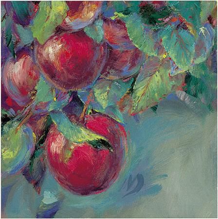 Mary Worcester Newell Handsigned & Numbered Limited Edition Enhanced Giclee on Canvas:"Apples"