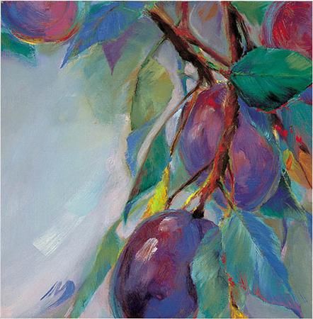 Mary Worcester Newell Handsigned & Numbered Limited Edition Giclee on Canvas:"Plums"