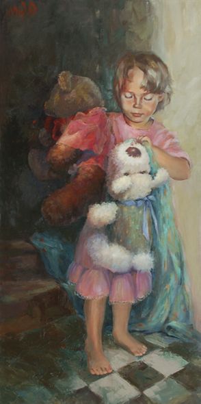 Mary Worcester Newell Open Edition Giclee on Canvas:"Just Up"
