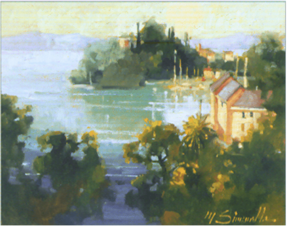 Marylin Simandle Artist Signed Limited Edition Giclee on canvas:"Bellagio (Petite Suite)"