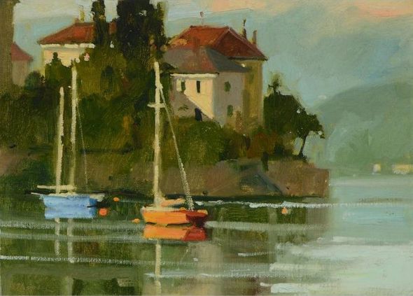 Marylin Simandle Artist Signed Limited Edition Giclee on canvas:"Varenna (Petite Suite)"