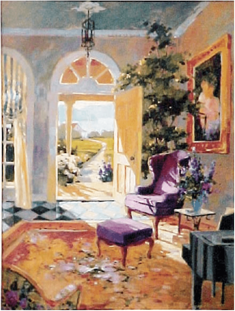 Marylin Simandle Artist Signed Limited Edition Giclee on canvas:"Welcome Home"