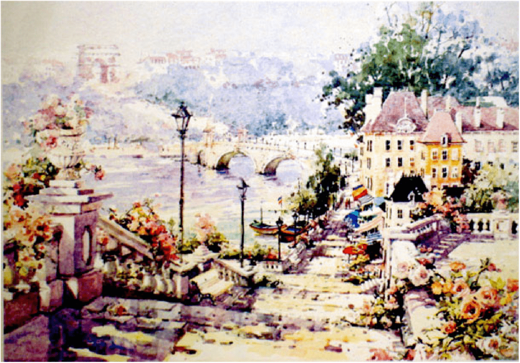 Marylin Simandle Artist Signed Limited Edition Serigraph on paper:"Paris View"