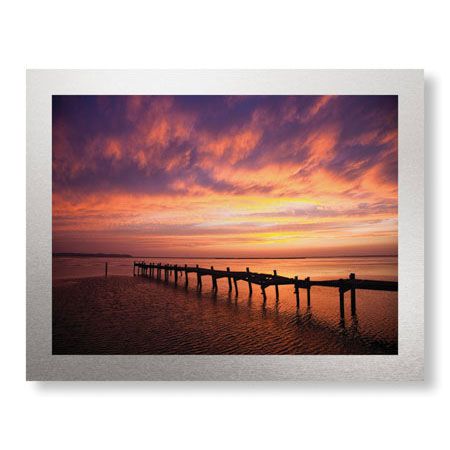 Matt Lusk Limited Edition Ready to Hang Giclee on Brushed Aluminum: "Old Dock Sunset"
