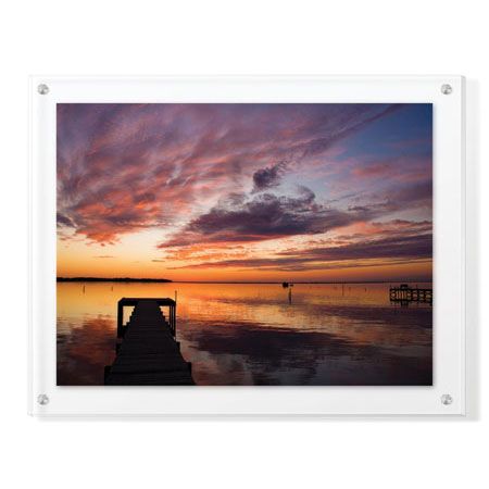 Matt Lusk Limited Edition Ready to Hang Giclee on Clear Acrylic: "Sunset Dock"