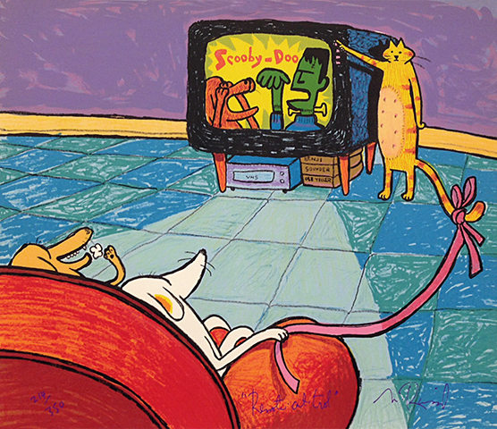 Matt Rinard Hand Signed and Numbered Limited Edition Print:"Remote Cat Troll"
