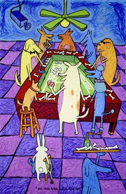 Matt Rinard Handsigned and Numbered Limited Edition Lithograph on Paper: "My Dog Gone Luck Ran Out"