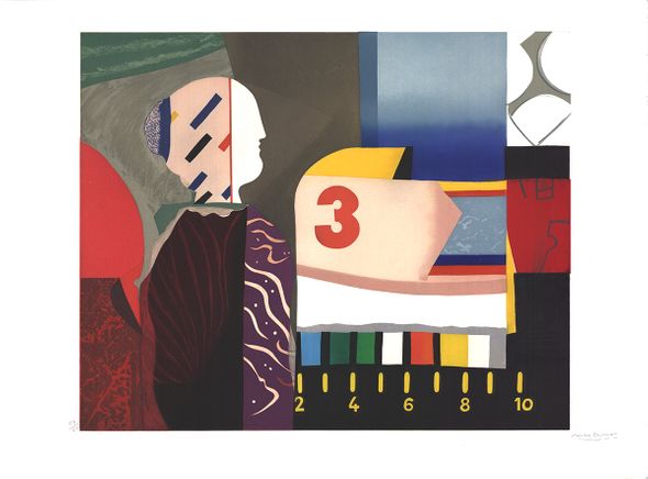 Max Papart Rare Vintage Artist Signed Aquatint: "Chromatic Composition"