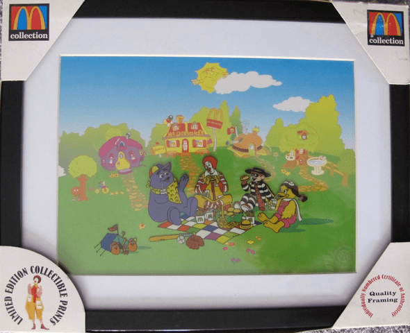 McDonald's Collectible Sericel Animation Cel FRAMED:"1998 Ronald's Picnic Framed"