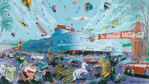 Melanie Taylor Kent Limited Edition Serigraph on Paper Remarqued Edition:"Incredible Coca Cola Race - Remarqued"