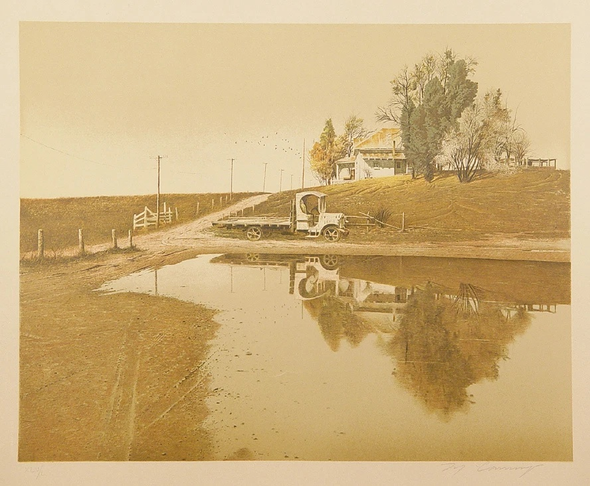 Merv Corning Limited Edition Lithograph Print: "Rain Pool"