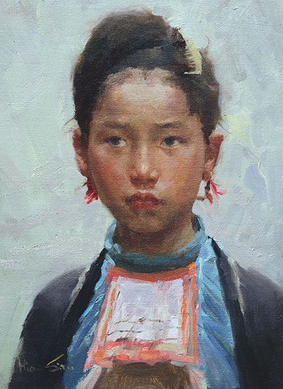 Mian Situ Handsigned and Numbered Fine Art SmallWorks&trade; Gicl&eacute;e Canvas:"Miao Beauty"