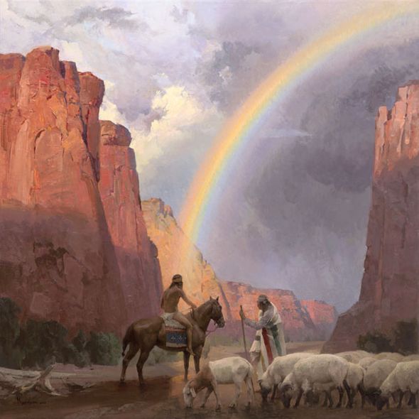 Mian Situ Handsigned and Numbered Limited Edition Gicl&eacute;e Canvas:" Bridge to the Spirit World"
