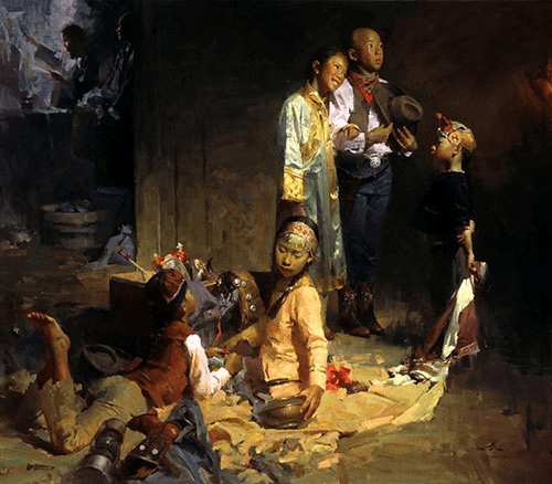 Mian Situ Handsigned and Numbered Limited Edition Giclee on Canvas:"Everybody Loves a Cowboy"