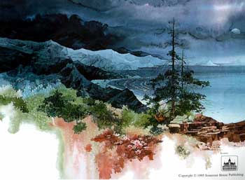 MICHAEL ATKINSON 21x29 Secondary Market Art: "TRANQUIL COVE"