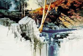 MICHAEL ATKINSON 22x29 Secondary Market Art: "ASPEN WINTER"