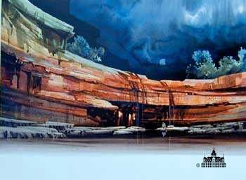 MICHAEL ATKINSON 28x19 Secondary Market Art: "CANYON FALLS"