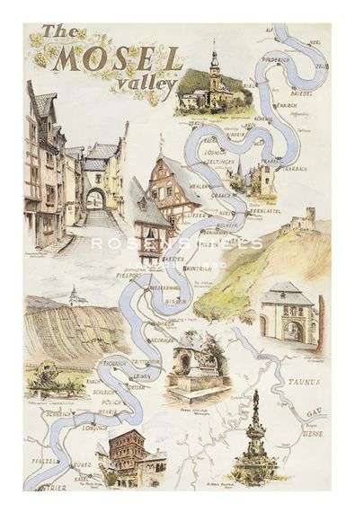Michael Broadbent Hand Numbered Limited Edition Print on Paper :"Mosel Valley"