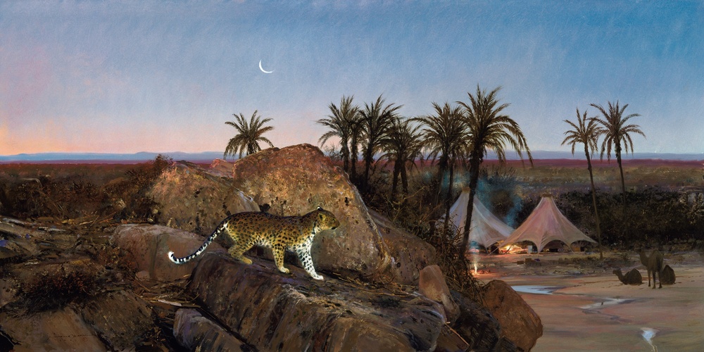 Michael Coleman Hand Signed and Numbered Limited Edition Giclee:"Desert Leopard"