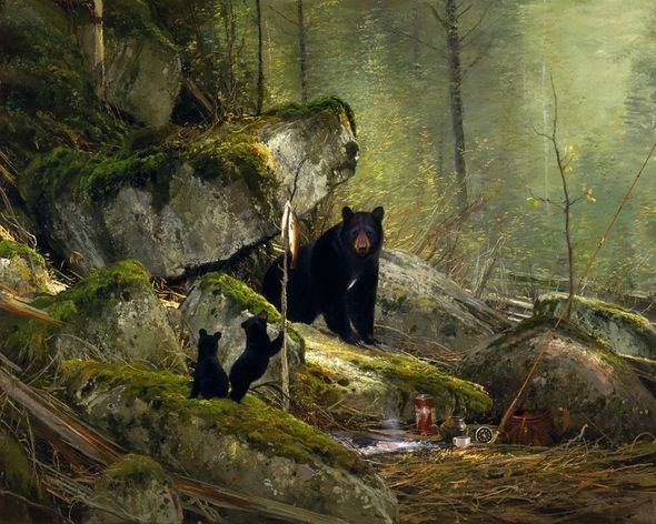 Michael Coleman Hand Signed and Numbered Limited Edition Giclee:"Visitors on the Sun River"