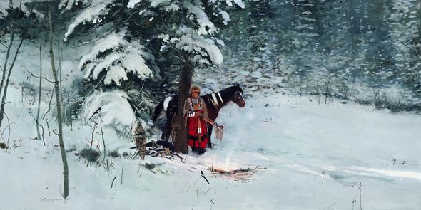 Michael Coleman Hand Signed and Numbered Limited Edition Giclee:"Winter Retreat"