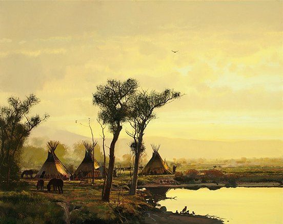 Michael Coleman Handsigned and Numbered Canvas Giclee w/ Fine Art Book: "Milk River - Blackfeet"