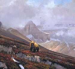 Michael Coleman Handsigned & Numbered Giclee Limited Edition Print:"In The Canadian Rockies-Grizzly"