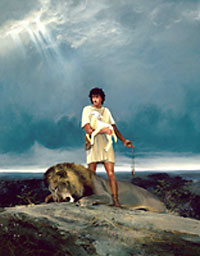 Michael Coleman Handsigned & Numbered Giclee Limited Edition Print:"Thy Servant Slew A Lion"
