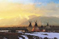 Michael Coleman Handsigned & Numbered Giclee on Paper:"Blackfeet, Bitterroot Valley"