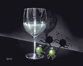 MICHAEL GODARD 18X22 Secondary Market Art: "HE DEVIL SHE WHT GCNV"