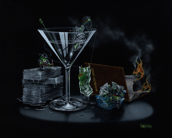 MICHAEL GODARD 18X22 Secondary Market Art: "MONEY LAUNDERING GCNV"