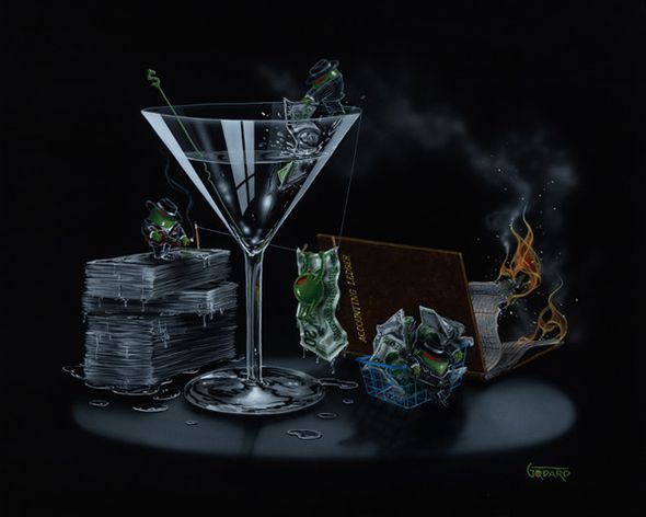 MICHAEL GODARD 18X22 Secondary Market Art: "MONEY LAUNDERING GCNV"