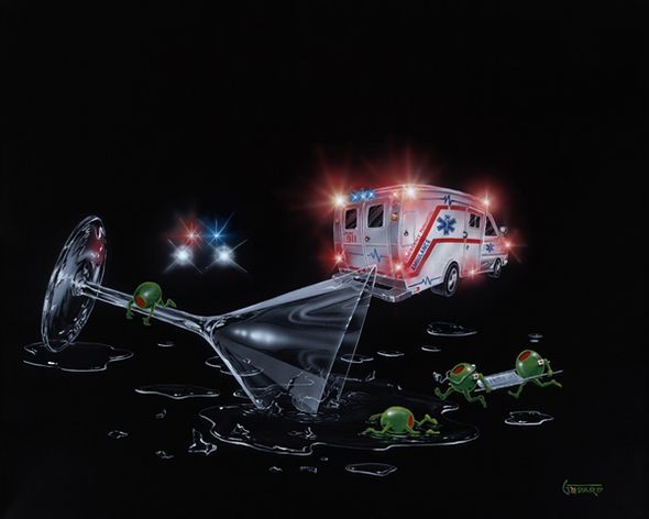 MICHAEL GODARD 18X22 Secondary Market Art: "PARTY FOUL GCNV"