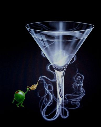 MICHAEL GODARD 18X23 Secondary Market Art: "MARTINI GENIE GCNV"