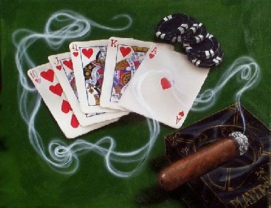 MICHAEL GODARD 24X30 Secondary Market Art: "ROYAL FLUSH GCNV"