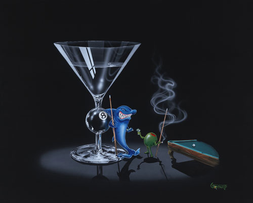 MICHAEL GODARD 28X35 Secondary Market Art: "POOL SHARK GCNV"