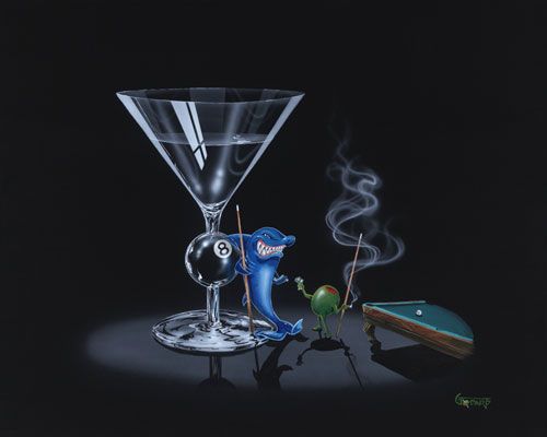 MICHAEL GODARD 28X35 Secondary Market Art: "POOL SHARK GCNV"