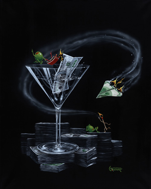 MICHAEL GODARD 28X35 Secondary Market Art: "STACK & BURN GCNV"