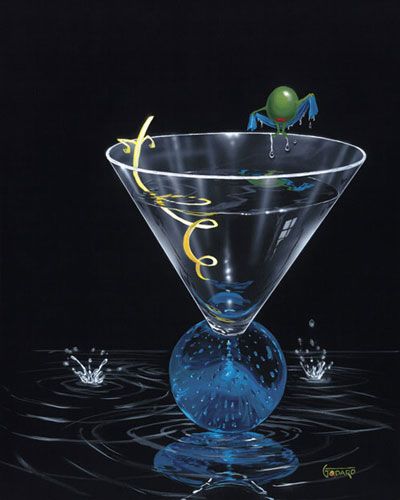 MICHAEL GODARD 28X38 Secondary Market Art: "DRY MARTINI TWIST GCNV"